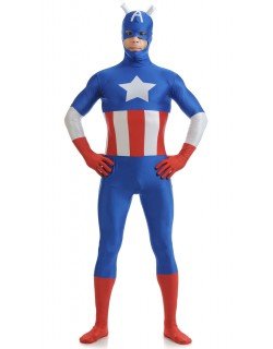 Lycra Spandex Captain America Kostume Sort